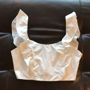 Wilfred ruffled sleeve crop top